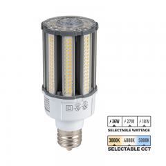 LED Corn Bulb - Selectable Wattage and CCT - EX39 Mogul Screw Base - Up To 4,680 Lumens - 18W / 27W / 36W - 3000K / 4000K / 5000K - 100W MH Equivalent