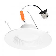 LED Recessed Lighting Kit for 5" to 6" Cans - Retrofit LED Downlight w/ Baffle Trim - 60 Watt Equivalent - Dimmable - 900 Lumens