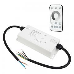 Waterproof 4 Channel Receiver with Single Color Dimming RF Remote - 5 Amps/Channel