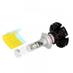 Motorcycle H7 LED Fanless Headlight Conversion Kit with Adjustable Color Temperature and Compact Heat Sink - 2,500 Lumens