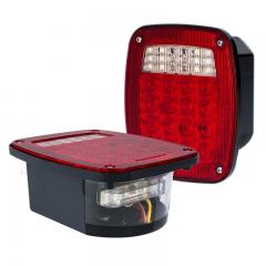 LED Combo Box Light Kit - Multi-Function Truck and Trailer Light with License Plate Light - Universal Mount LED Brake/Turn/Tail Lights - Stud Mount
