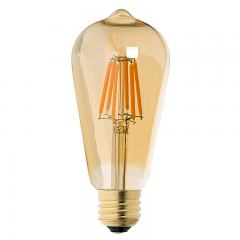 ST18 LED Filament Bulb - Gold Tint Vintage Light Bulb - 60W Equivalent - Dimmable - 343 Lumens