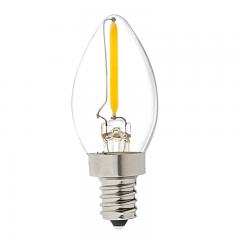 Vintage LED Night Light Bulb - C7 LED Candelabra Bulb w/ Filament LED and Blunt Tip - 5W Equivalent - 53 Lumens