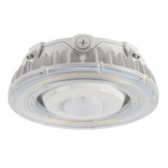 55W LED Parking Garage Round Canopy Light with Integrated Motion Sensor - 6500 Lumens - 175W MH Equivalent - 5000K