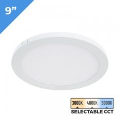 9” Selectable White LED Downlight w/ White Interchangeable Trim - 18W Flush Mount Ceiling Light - 1,440 Lumens - 100 Watt Equivalent - Dimmable