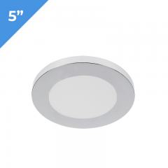 5” LED Downlight w/ Chrome Trim - 6W Flush Mount Ceiling Light - 360 Lumens - 50 Watt Equivalent - 4000K/3000K - Dimmable