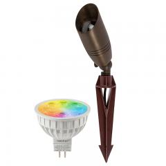 4W Color-Changing WiFi LED Landscape Spotlight - RGB+White - Smartphone Compatible - Optional Remote