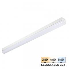 40W Selectable CCT Strip Light Fixture - LED Shop Light - 4' Long - 5400 Lumens - 3500K/4000K/5000K