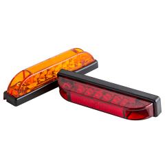 Rectangle LED Truck and Trailer Lights - 3-7/8” LED Side Clearance Lights - Pigtail Connector - Surface Mount - 6 LEDs