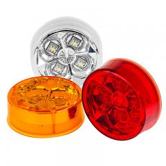 Round LED Truck and Trailer Lights - 2-1/2” LED Side Clearance Lights - 2-Pin Connector - Surface Mount - 4 LEDs