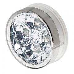 Round LED Truck and Trailer Lights w/ Clear Lens - 2.5” LED Side Clearance Lights - 2-Pin Connector - Flush Mount - 4 LEDs