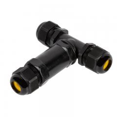 IP68 Waterproof Cable T-Connector - 3 Pin / 5 Pin Locking Screw - 24 Amps