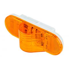 Oval LED Truck and Trailer Light - 6” LED Mid-Ship Turn Signal and Side Marker Light - 3-Pin Connector - Flush Mount - 9 LEDs