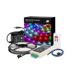 5m Digital RGB LED Strip Light Kit - Single Addressable Color-Chasing LED Tape Light - 12V - IP20