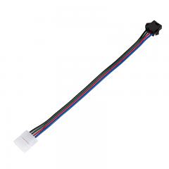 Male LC4 Locking Connector Cable for LED Strip Lights - 10mm RGB Strips - 7"