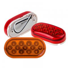 Oval LED Truck and Trailer Lights - 4” LED Side Clearance Lights - Pigtail Connector - Surface Mount - 13 LEDs