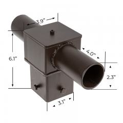 Tenon Adapter for 4” Square Poles - (2) Horizontal 180° Tenons