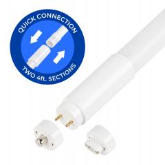 8ft T8 / T12 NSF LED Tube - Two 4ft Sections - 42W - 75W Equivalent - Ballast Compatible / Dual End Ballast Bypass Type A/B - 4000K