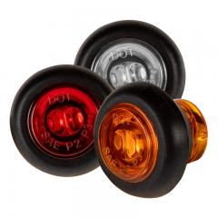 Round LED Truck and Trailer Light with Grommet - 3/4" Clearance Marker Light - Bullet Connector - (1) LED