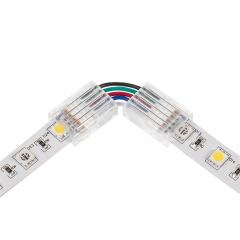 Solderless Clamp-On Left / Right ‘L’ Wire Connector - 12mm RGBW LED Strip Lights