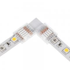 Solderless Clamp-On L Connector for 12mm RGBW LED Strip Lights