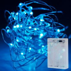 Battery Powered LED Fairy Lights w/ Silver Wire - 32ft