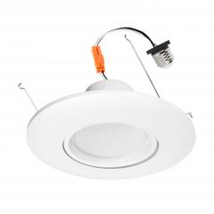 LED Recessed Lighting Kit for 5" to 6" Cans - Retrofit LED Downlight w/ Gimbal Trim - 75 Watt Equivalent - Dimmable - 1000 Lumens