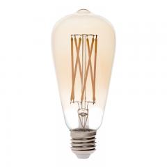 ST26/ST64 LED Filament Bulb - Gold Tint Vintage Light Bulb - 60 Watt Equivalent - Dimmable - 650 Lumens
