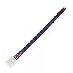 Solderless Clamp On Pigtail Adapter for 10mm RGB LED Strip Lights - 6"