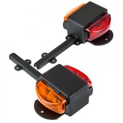 Dual Face LED Truck and Trailer Light - LED Side Clearance Lights - Pigtail Connector - Fender Mount - 6 LEDs