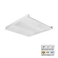 2x2 Recessed LED Troffer Light - Selectable Wattage and CCT - Up To 4,445 Lumens - 25W / 30W / 35W - 3500K / 4000K / 5000K