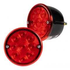 4" Round LED Truck and Trailer Light Kit - Brake/Turn/Tail Lights with License Plate Light Kit - Stud Mount