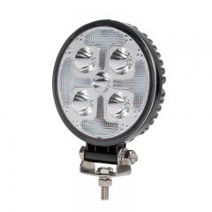 LED Spot Light with Amber Strobe - 4.5” Round Work Light - 25W - 1,800 Lumens
