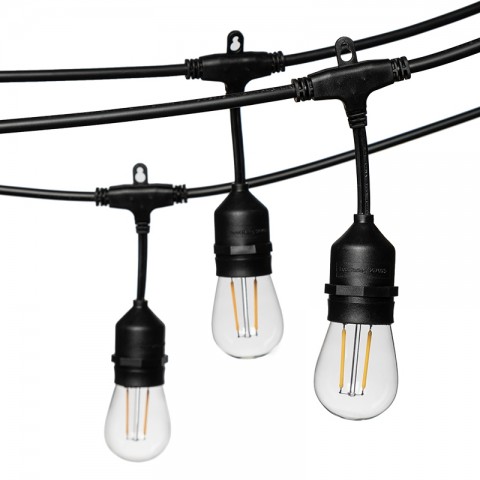 Outdoor String Lights 48 FT Glass Edison Bulbs 15 Hanging Sockets Dimmable for sale online 