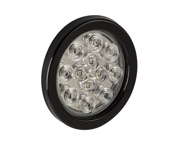 Round Led Truck And Trailer Lights W Clear Lens 4 Led Brake Turn Tail Lights 3 Pin Connector Flush Mount 12 Leds Super Bright Leds