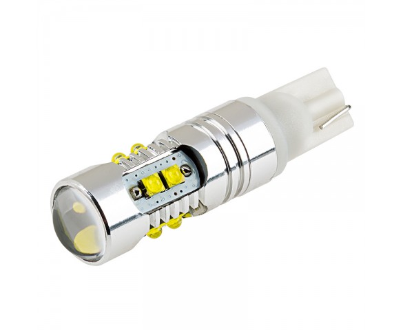 921 LED Bulb w/ Focusing Lens - 10 SMD LED Tower - Miniature Wedge Retrofit