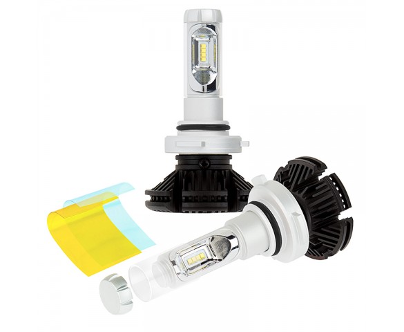 LED Headlight Kit - 9006 LED Fanless Headlight Conversion Kit with Adjustable Color Temperature and Compact Heat Sink