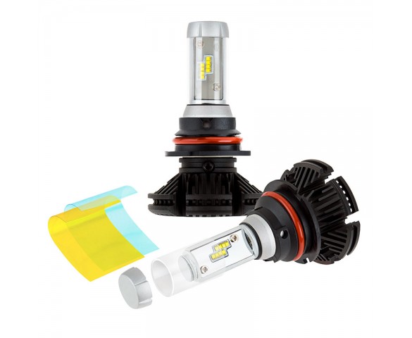 LED Headlight Kit - 9007 LED Fanless Headlight Conversion Kit with Adjustable Color Temperature and Compact Heat Sink