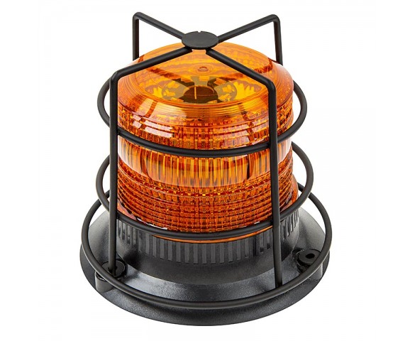 4-3/4" Amber LED Strobe Light Caged Beacon with 60 LEDs