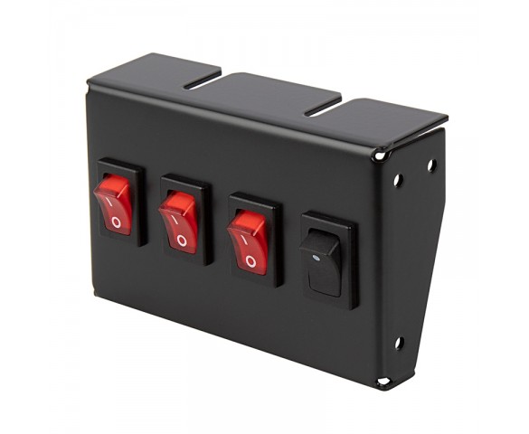 3-Position LED Rocker Switch Panel with Momentary Switch - DC Distribution Switch Panel - 12 VDC - 30 Amps