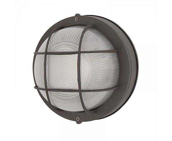 Round Bulkhead Light - Bronze Indoor / Outdoor Wall Sconce - 780 Lumens - 3000K