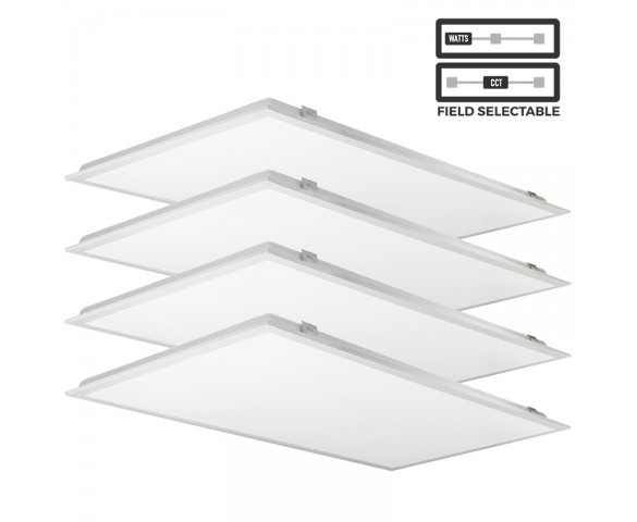 2x4 LED Light Panel 4 Pack - Selectable CCT 3500K / 4000K / 5000K - Selectable Wattage 30W / 40W / 50W