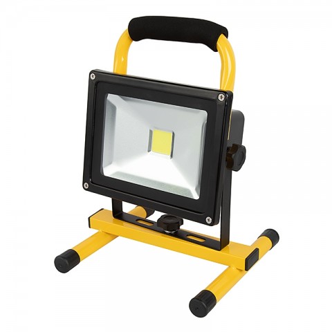 10W LED Rechargeable Portable Work Light IP65 Waterproof Outdoor Flood Light Camping Light T-SUN Security Emergency Lights 700LM，Daylight 6000K UK Adapter and Car Charger Included.