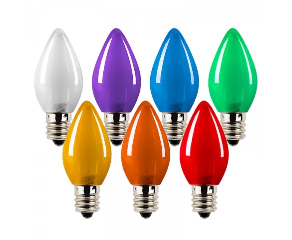 C7 LED Bulbs - Ceramic Style Replacement Christmas Light Bulbs