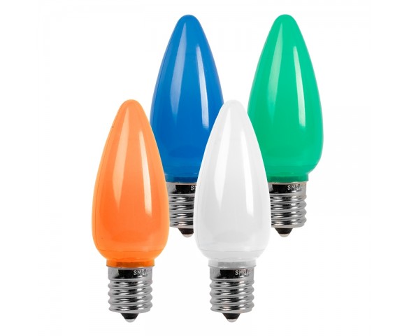 C9 LED Bulbs - Ceramic Style Replacement Christmas Light Bulbs - 6 Lumens