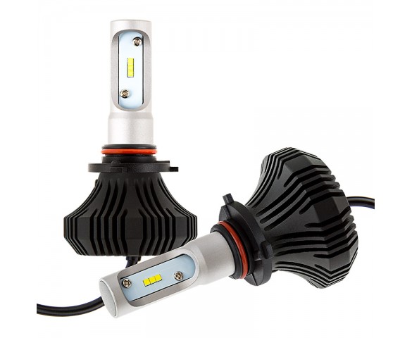 LED Headlight Kit - H10 LED Fanless Headlight Conversion Kit with Compact Heat Sink