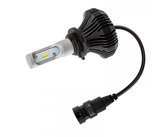Motorcycle LED Headlight Conversion Kit - 9006 LED Fanless Headlight Conversion Kit with Compact Heat Sink