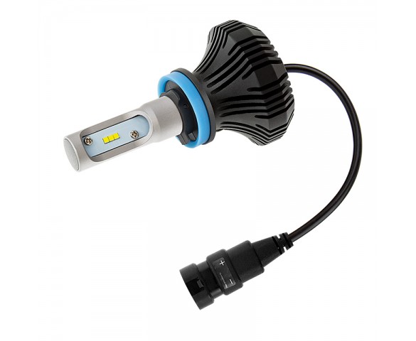 Motorcycle LED Headlight Conversion Kit - H8 LED Fanless Headlight Conversion Kit with Compact Heat Sink