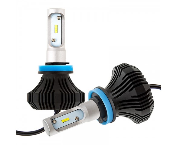 LED Headlight Kit - H8 LED Fanless Headlight Conversion Kit with Compact Heat Sink