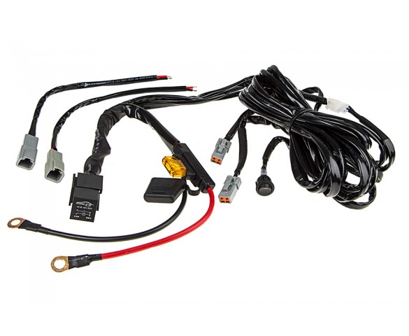 LED Light Wiring Harness with Switch and Relay - Dual Output, ATP Connector